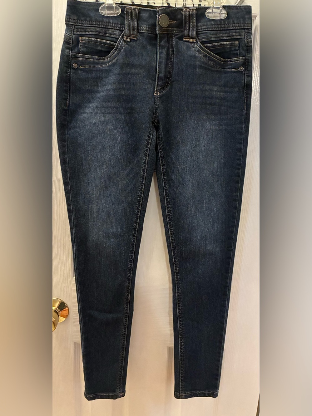 Democracy Skinny Jeans in Dark Blue Wash with Ab Technology